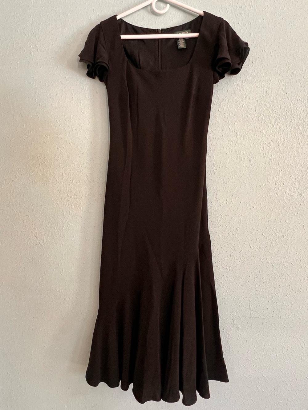 Ralph Lauren Dark Black Ruffle Midi Dress